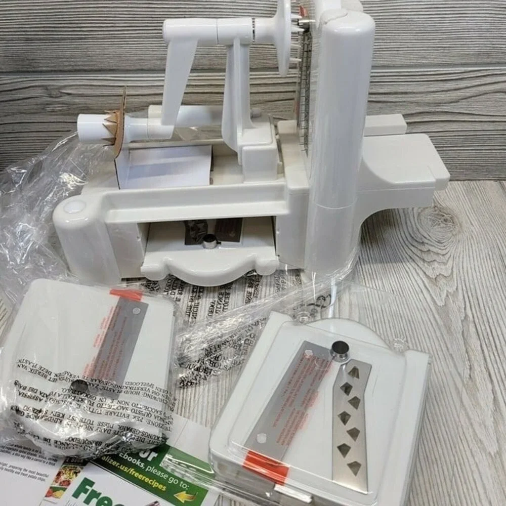 Spiralizer 5 Blade Spiral Slicer White Manual Vegetable Pasta Maker Kitchen Tool